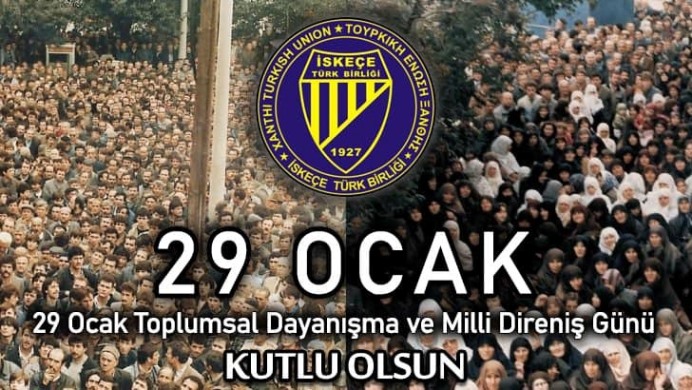 “29 Ocak Batı Trakya Türkünün onur günüdür, kutlu olsun”