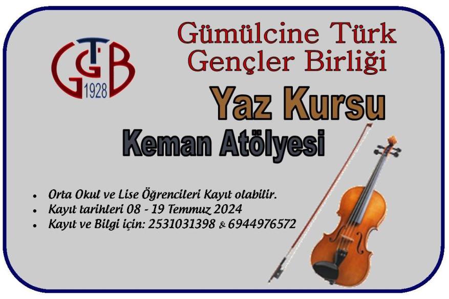 GTGB’de keman kursları başlıyor