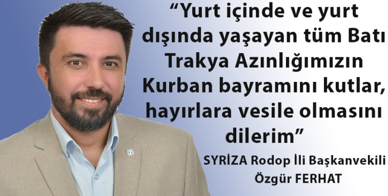 Özgür Ferhat’tan bayram mesajı