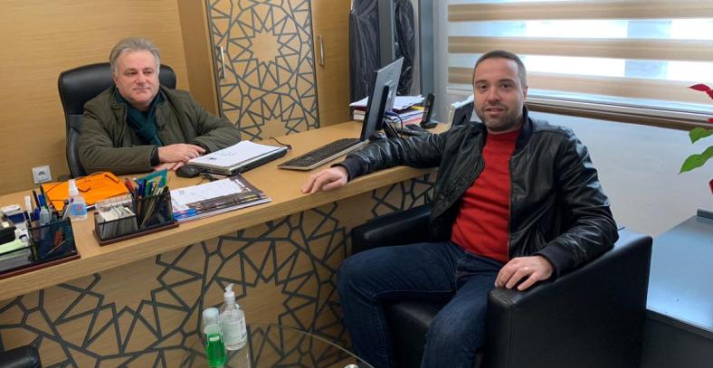 Erdem Hüseyin, BTTÖB Başkanı Aydın Ahmet’i ziyaret etti