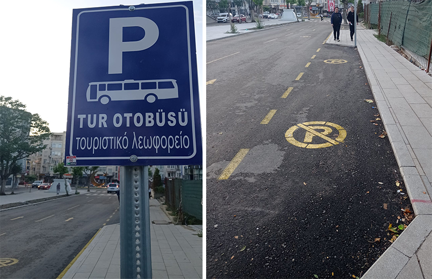 Keşan Belediyesi’nden Yunanca yazılı otopark levhası