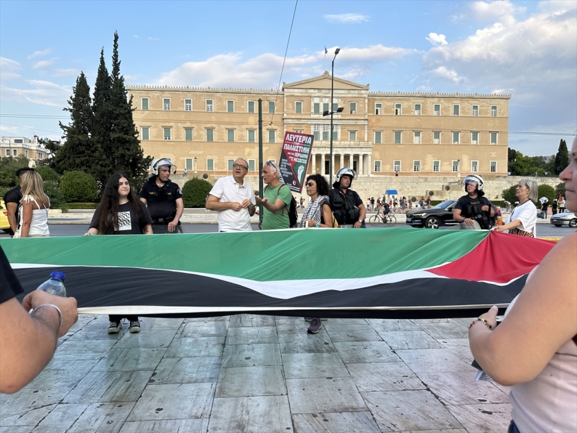 Atina'da Filistin'e destek eylemi yapıldı