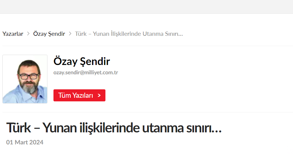 Özay Şendir’den İlhan Ahmet’e ‘Lozan’ hatırlatması