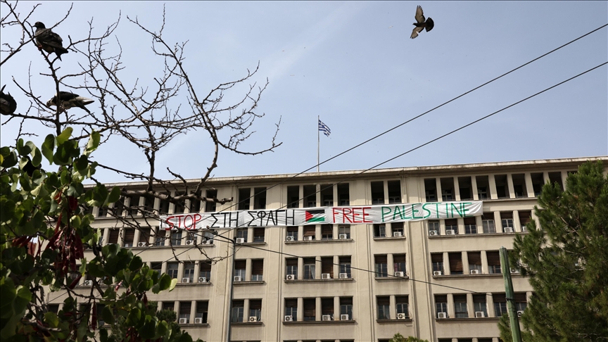 Kalkınma Bakanlığı çalışanları, Bakanlık binasına Filistin bayrağı astı