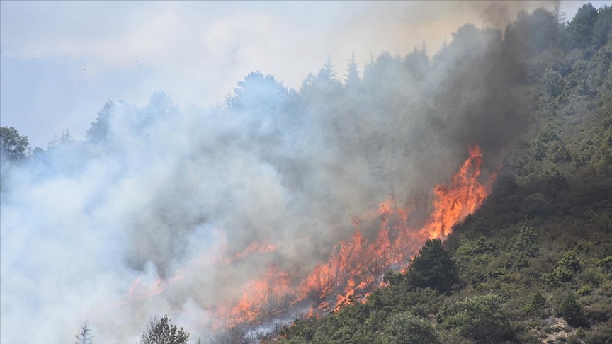 Kavala’nın Paggaio dağındaki yangın devam ediyor