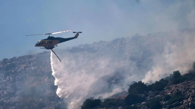 Grebene'de yangın söndürme helikopteri düştü